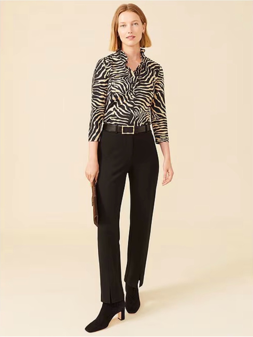 J.McLaughlin Deanne Split Front Hem Knit Cropped Pants Size 0